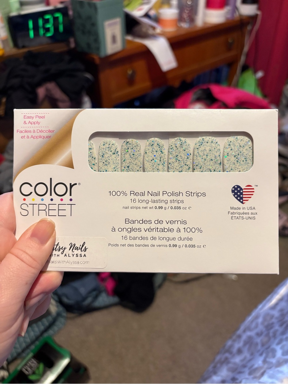 Color Street Clear Glitter Overlay Nail Polish Strips